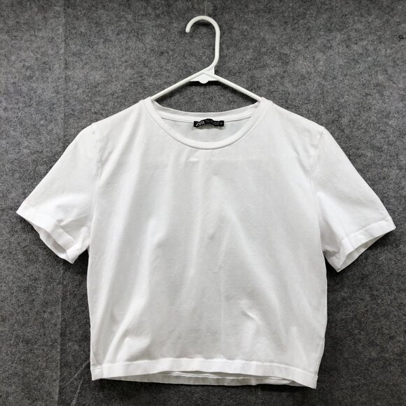 Zara White Short Sleeve Tee - Picture 1 of 8